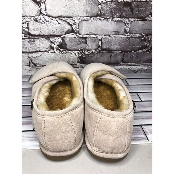 Old Friend Beige Peep Toe Strap Sheepskin Fur Slippers Men Sz 14-15M US/48EU main image 12